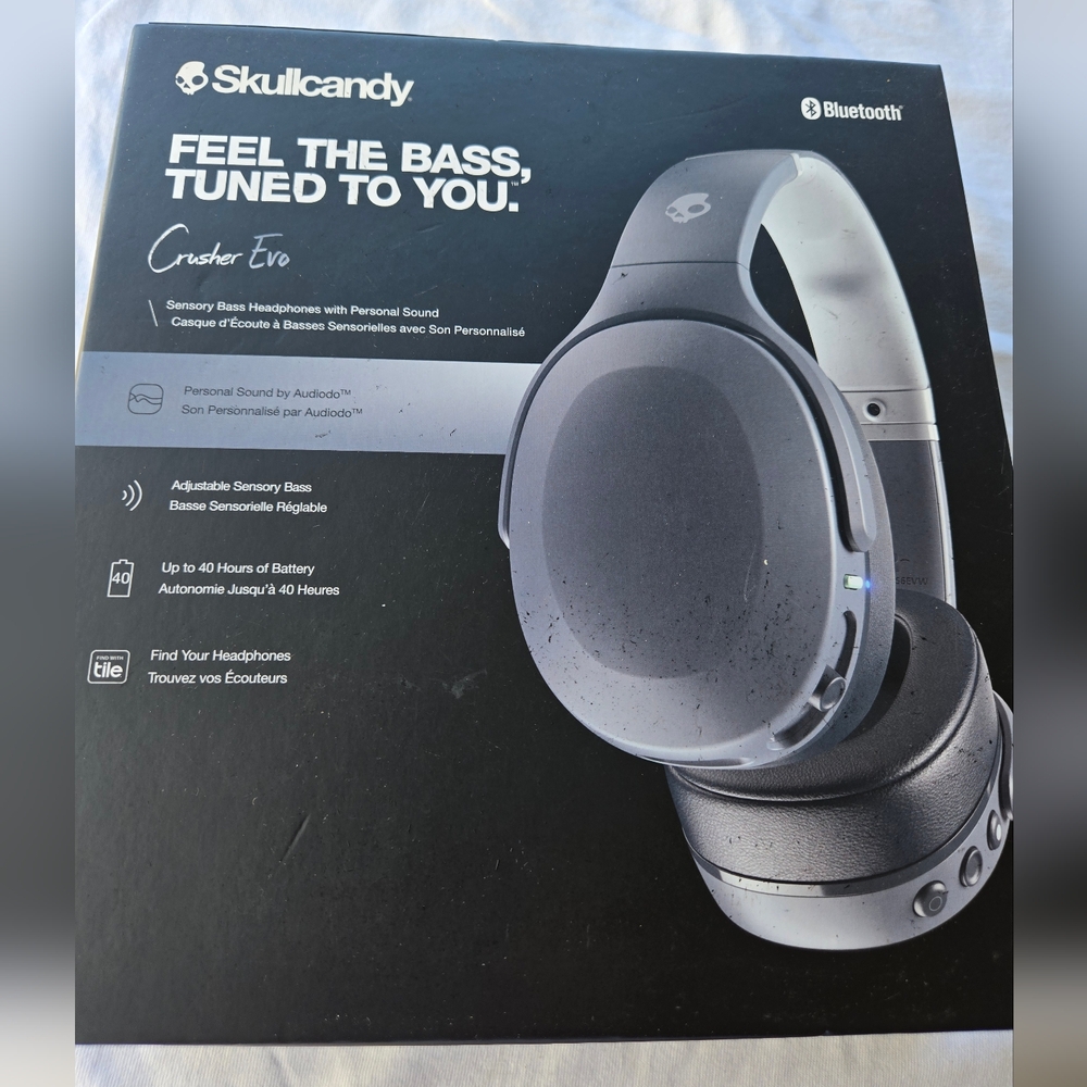 SKULLCANDY CRUSHERS EVO WIRELESS HEADPHONES GRAY